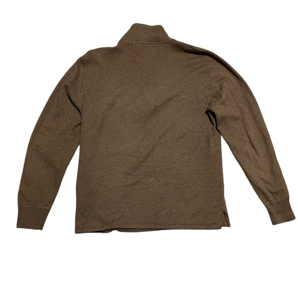 Men's The North Face 1/4 Zip Wool Blend Sweater‎ - Brown Heathered size Smalll
